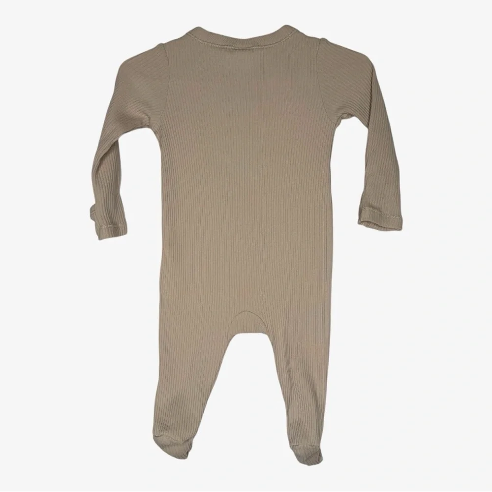 Old Navy Unisex Sleep & Play 2-Way-Zip Footed One-Piece Ribbed Tan